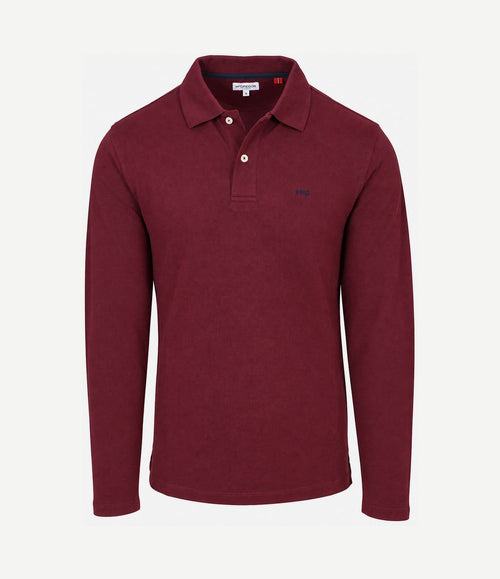 Longsleeve classic poloshirt burgundy