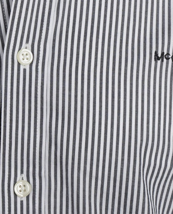 Overhemd poplin streep donkerblauw