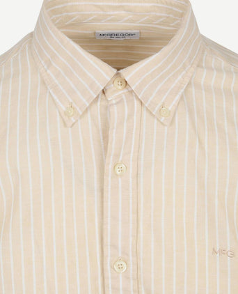 Overhemd cotton linen strepen ecru