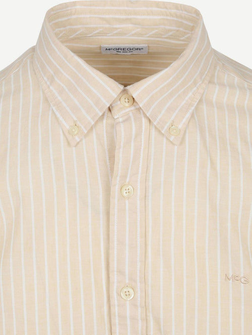 Overhemd cotton linen strepen ecru