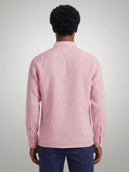 Overhemd cotton linen roze