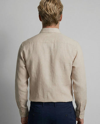 Overhemd cotton linen ecru