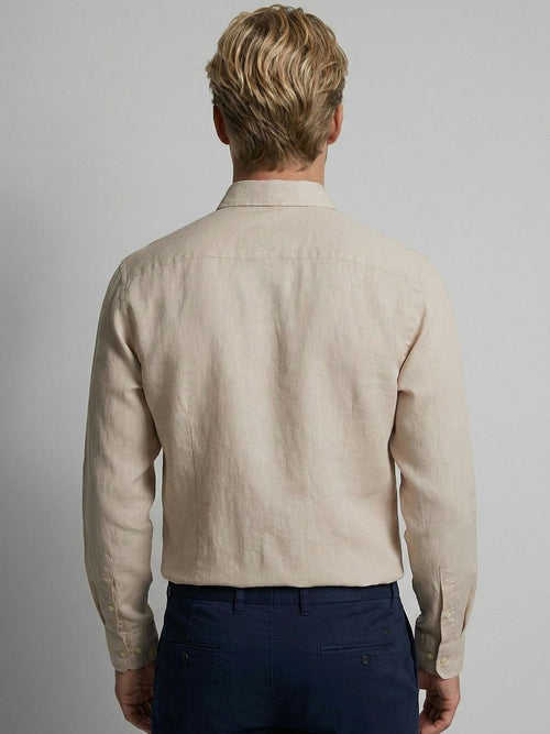 Overhemd cotton linen ecru
