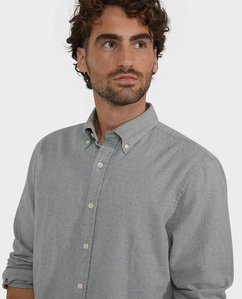 Overhemd flanel melange grijs
