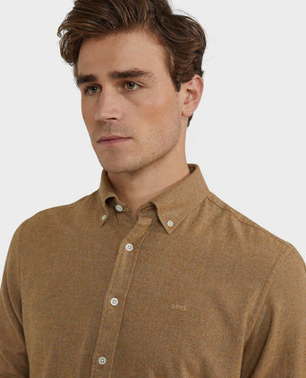 Overhemd flanel melange camel
