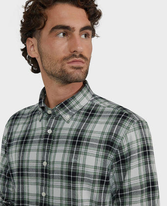 Overhemd flanel ruiten groen