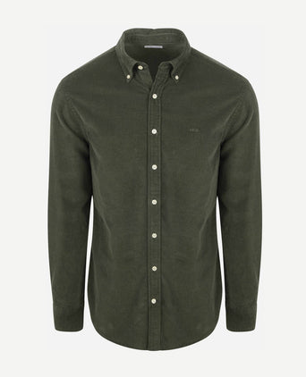 Overhemd corduroy olijfgroen