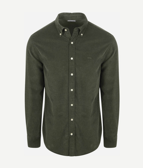 Overhemd corduroy olijfgroen