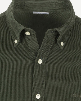 Overhemd corduroy olijfgroen