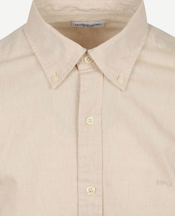 Overhemd cotton linen ecru