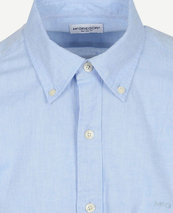 Overhemd cotton linen lichtblauw