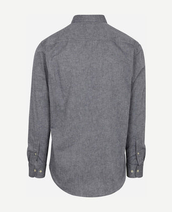 Overhemd cotton linen donkerblauw