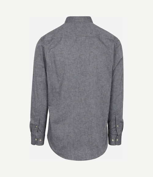 Overhemd cotton linen donkerblauw