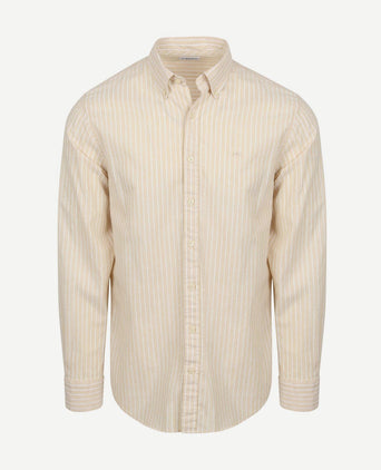 Overhemd cotton linen strepen ecru