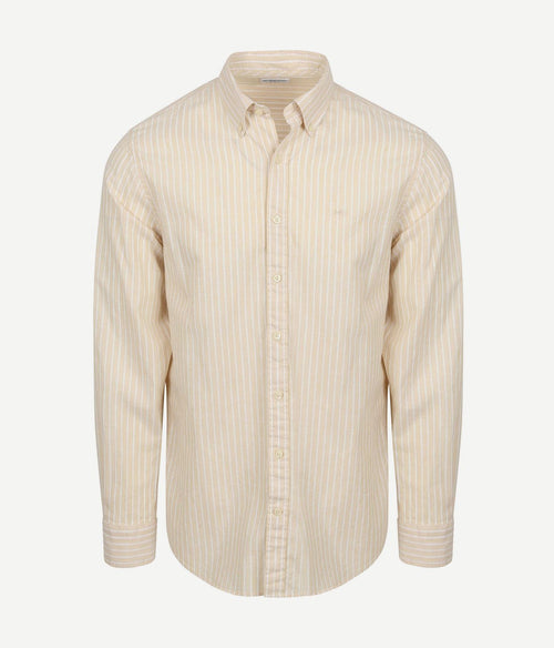 Overhemd cotton linen strepen ecru