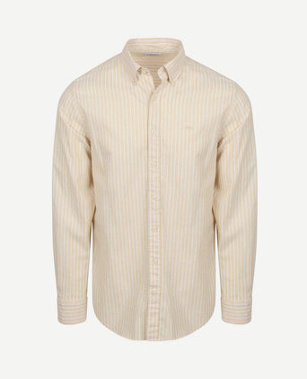 Overhemd cotton linen strepen ecru