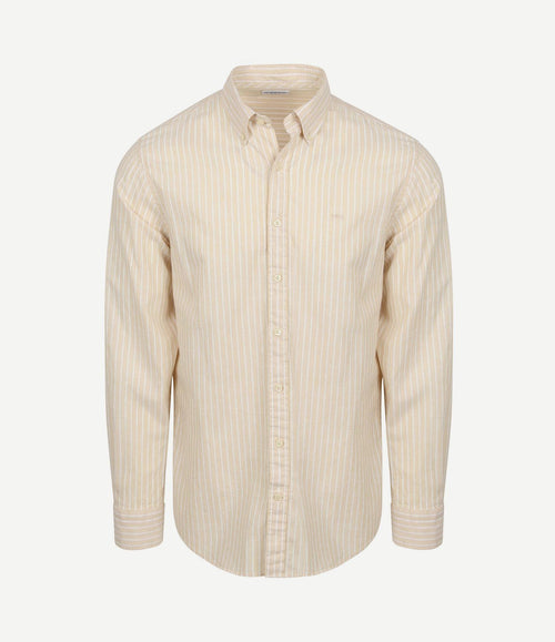 Overhemd cotton linen strepen ecru