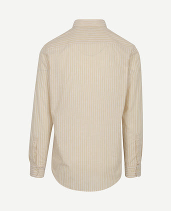Overhemd cotton linen strepen ecru