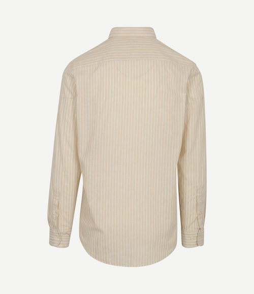 Overhemd cotton linen strepen ecru