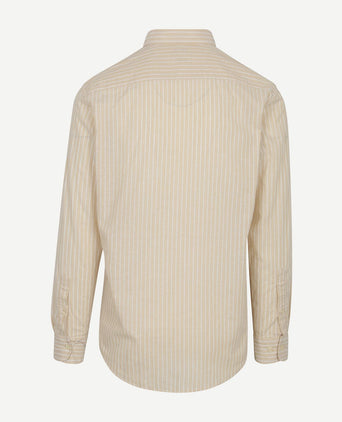 Overhemd cotton linen strepen ecru