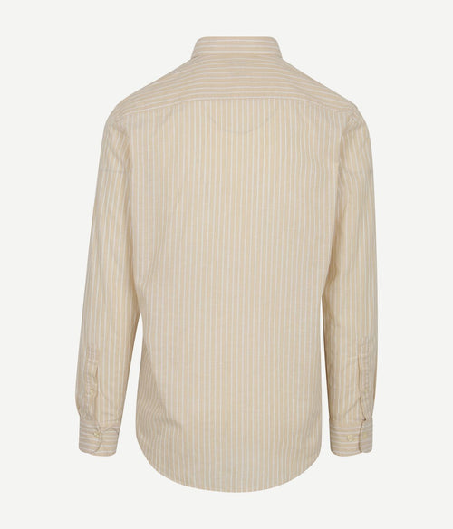 Overhemd cotton linen strepen ecru