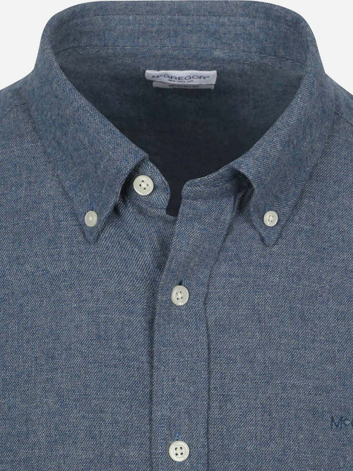 Overhemd flanel melange blauw