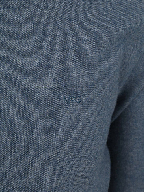 Overhemd flanel melange blauw