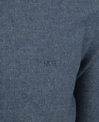 Overhemd flanel melange blauw