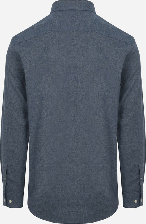 Overhemd flanel melange blauw