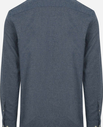 Overhemd flanel melange blauw