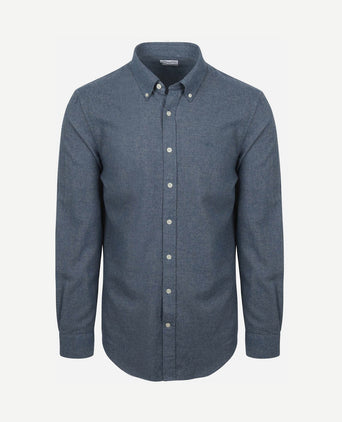 Overhemd flanel melange blauw
