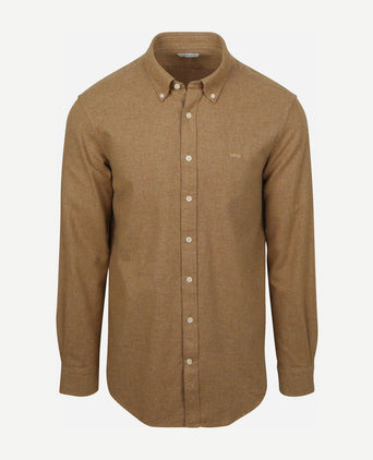 McGregor overhemd flanel melange camel | Regular-fit