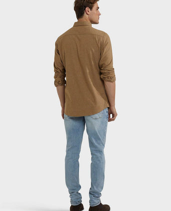 Overhemd flanel melange camel