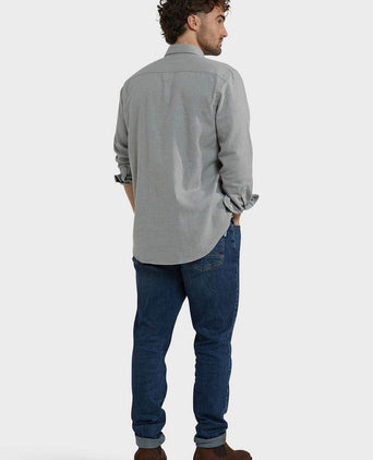 Overhemd flanel melange grijs