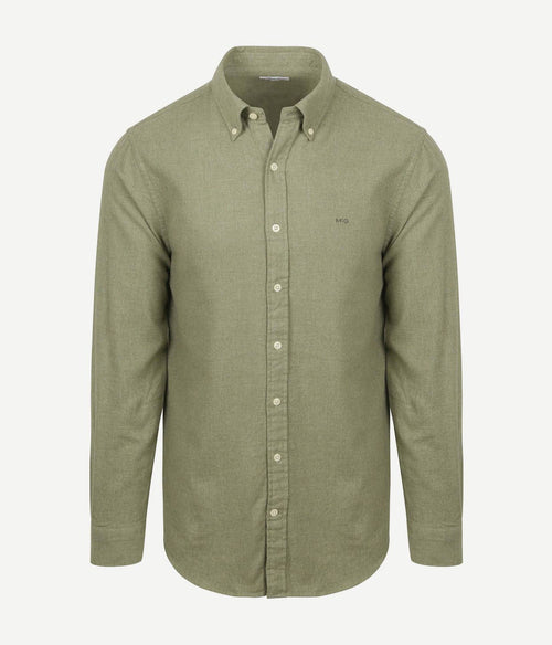 McGregor overhemd flanel melange sage groen | Regular-fit
