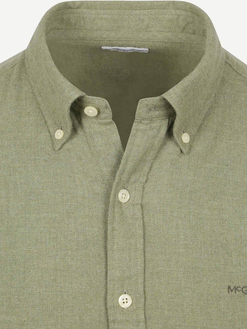 Overhemd flanel melange sage groen