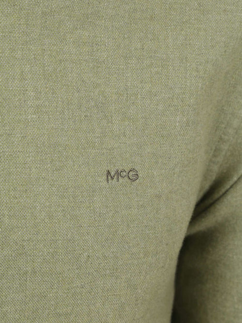 Overhemd flanel melange sage groen