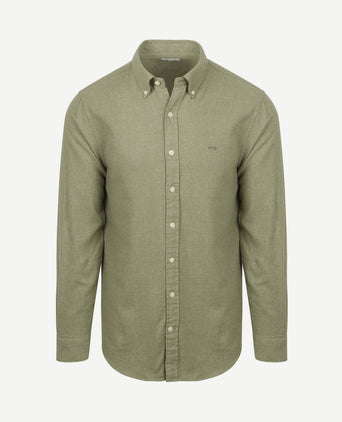 Overhemd flanel melange sage groen