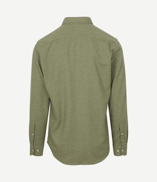 Overhemd flanel melange sage groen