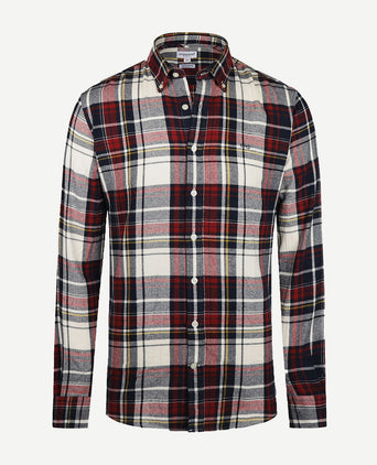 McGregor overhemd herringbone ruit rood blauw | Regular-fit