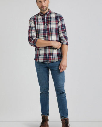 McGregor overhemd herringbone ruit rood blauw | Regular-fit