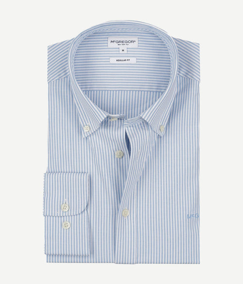 McGregor overhemd Oxford streep lichtblauw | Regular-fit