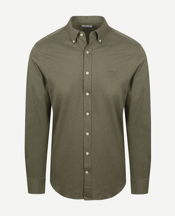 Overhemd piqué stretch groen