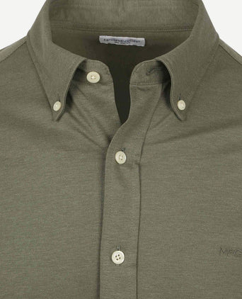 Overhemd piqué stretch groen