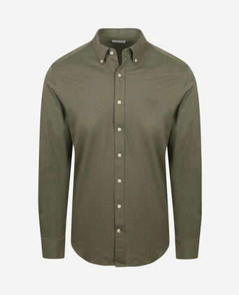 Overhemd piqué stretch groen