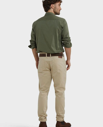 Overhemd piqué stretch groen