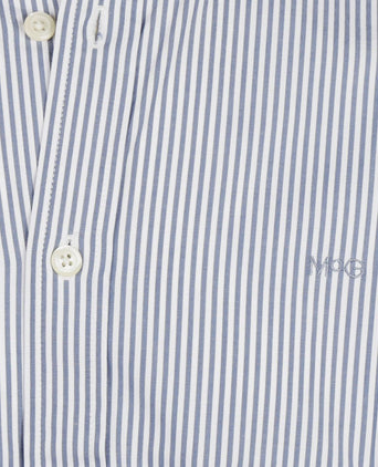 Overhemd poplin streep blauw