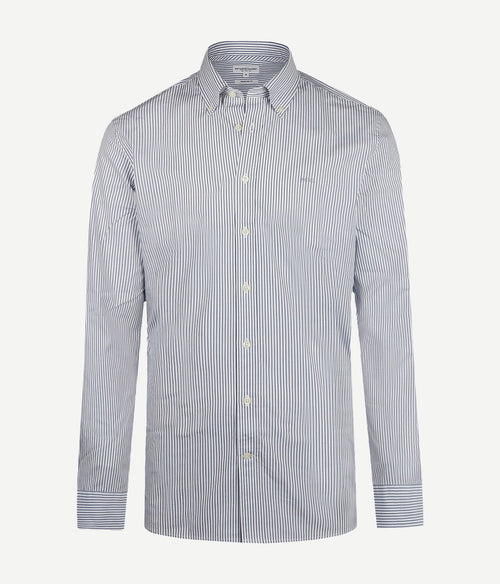 McGregor overhemd poplin streep blauw | Regular-fit