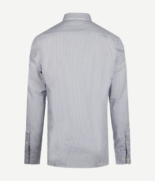 McGregor overhemd poplin streep blauw | Regular-fit