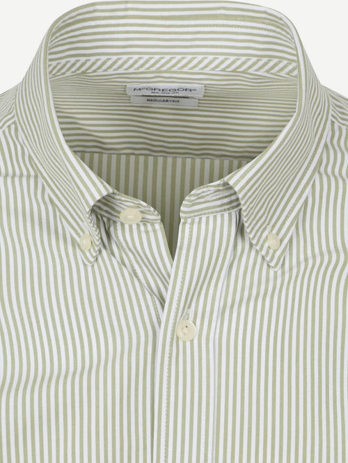 Overhemd poplin streep groen